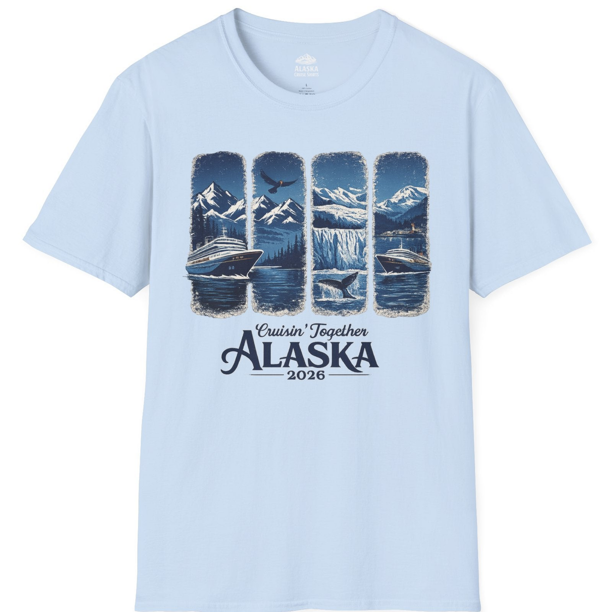 Alaska Cruise Adventure Shirt T-Shirt – Light Blue – Alaska Cruise Shirts