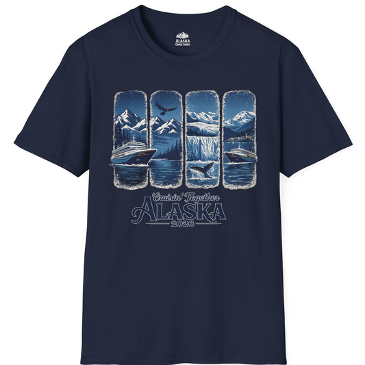 Alaska Cruise Adventure Shirt T-Shirt – Navy – Alaska Cruise Shirts