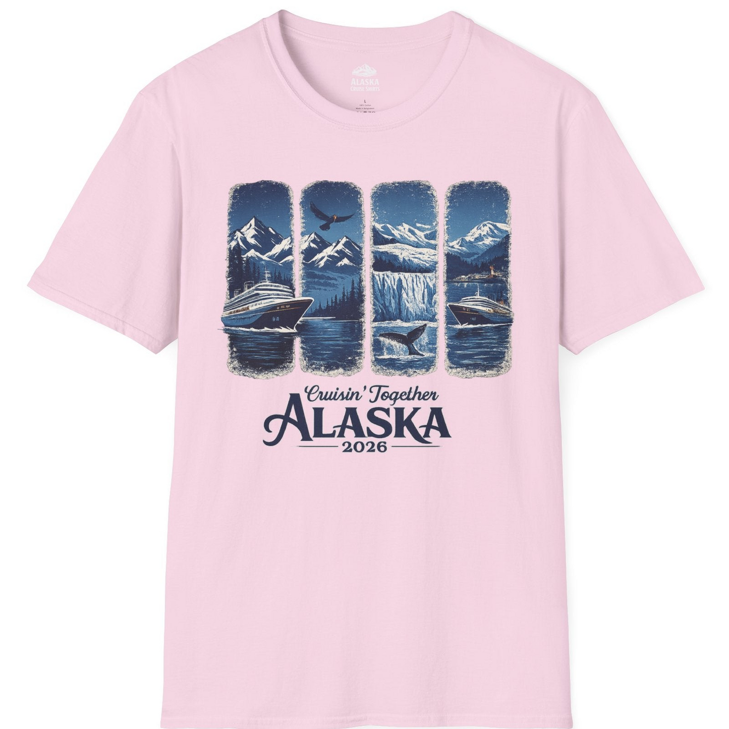 Alaska Cruise Adventure Shirt T-Shirt – Light Pink – Alaska Cruise Shirts