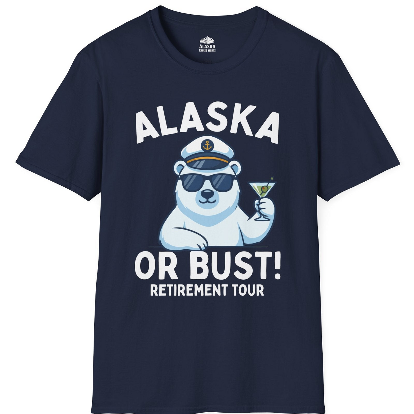 Alaska Retirement Cruise Shirt T-Shirt – Navy – Alaska Cruise Shirts