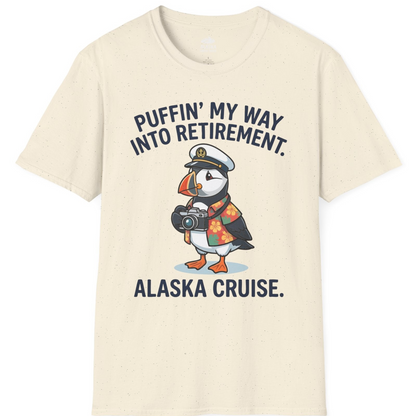 Puffin Cartoon Retirement Alaska Cruise Shirt T-Shirt – Natural – Alaska Cruise Shirts
