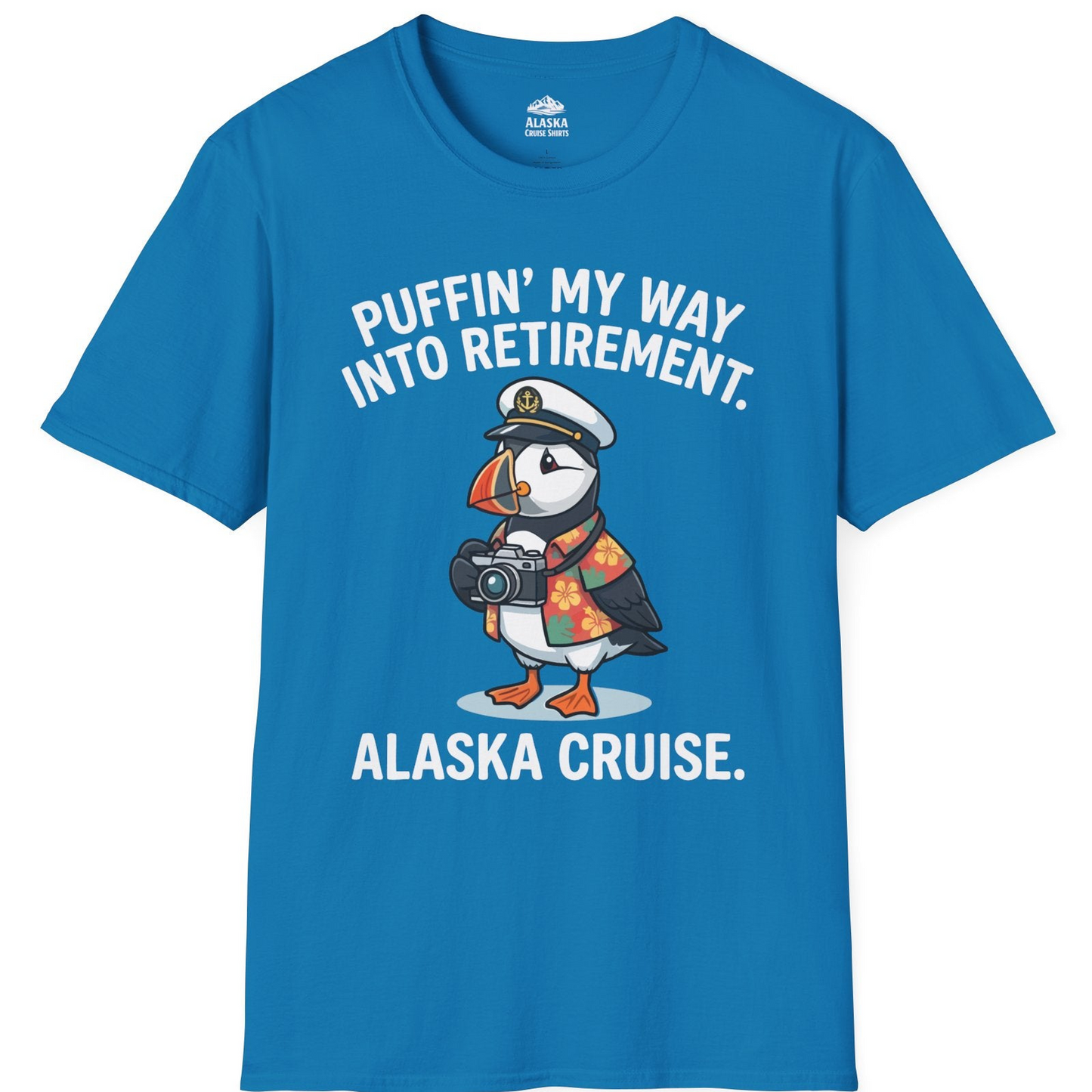 Puffin Cartoon Retirement Alaska Cruise Shirt T-Shirt – Sapphire – Alaska Cruise Shirts