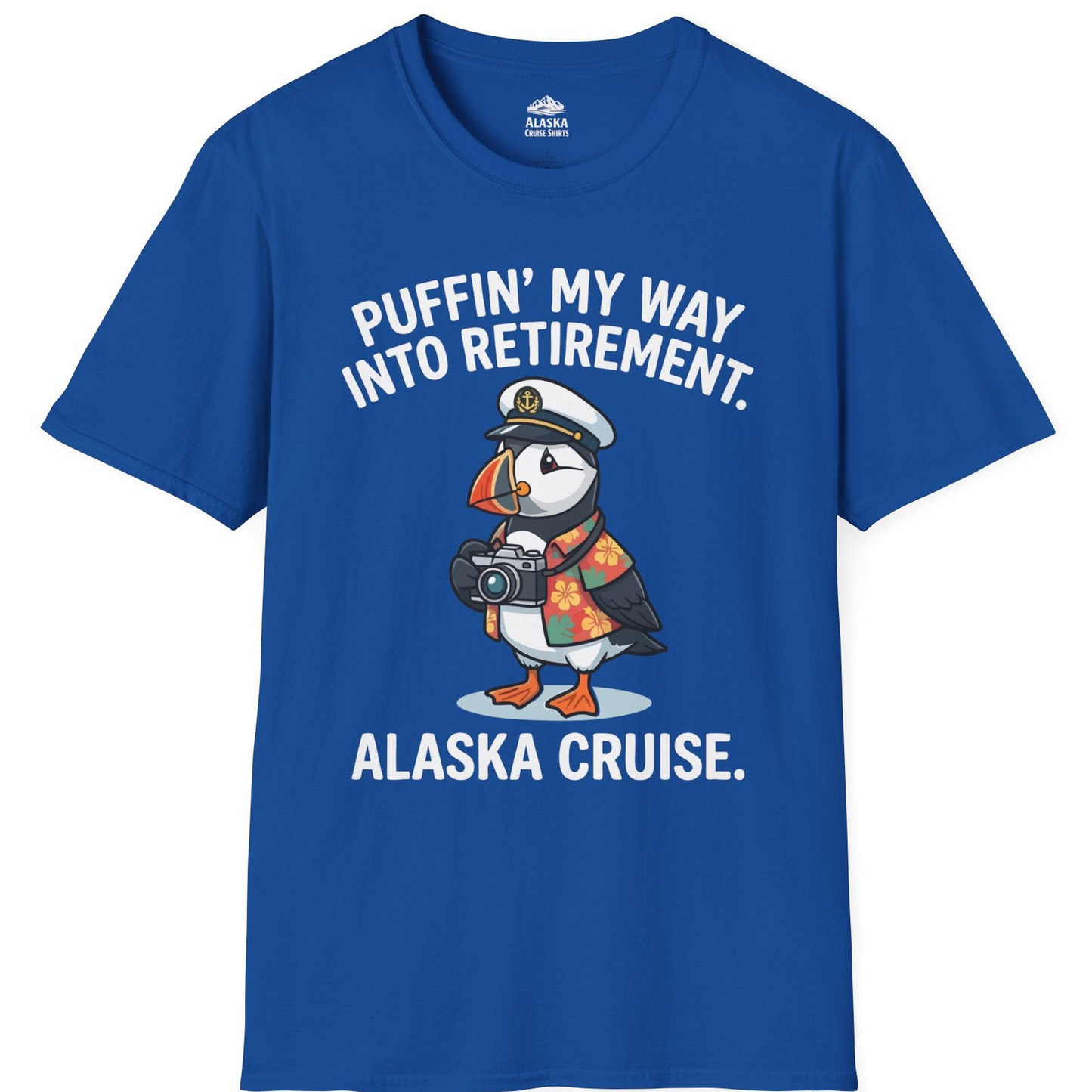 Puffin Cartoon Retirement Alaska Cruise Shirt T-Shirt – Royal – Alaska Cruise Shirts