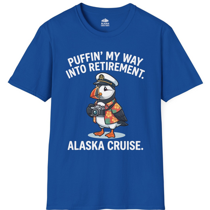 Puffin Cartoon Retirement Alaska Cruise Shirt T-Shirt – Royal – Alaska Cruise Shirts