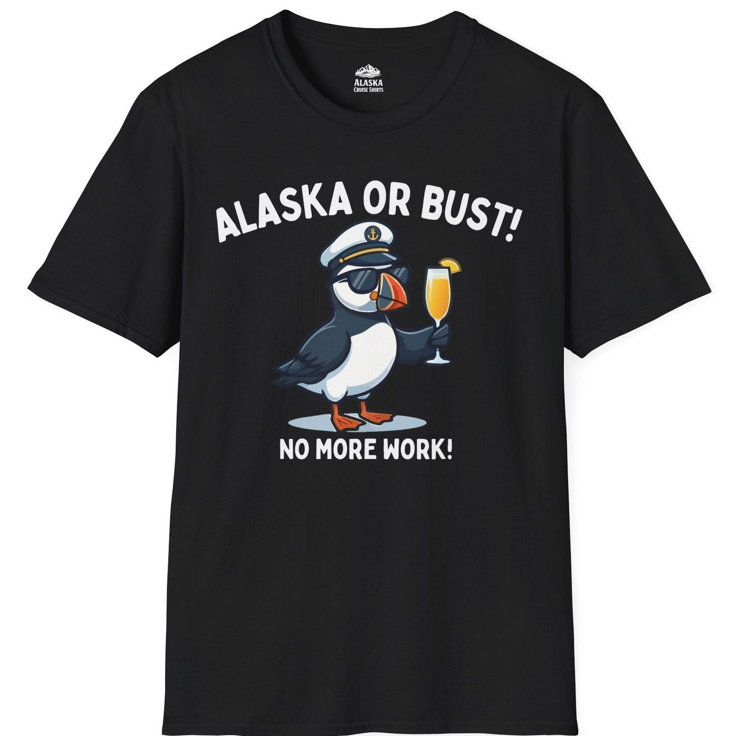 Funny Puffin Captain Alaska Cruise Shirt T-Shirt – Black – Alaska Cruise Shirts