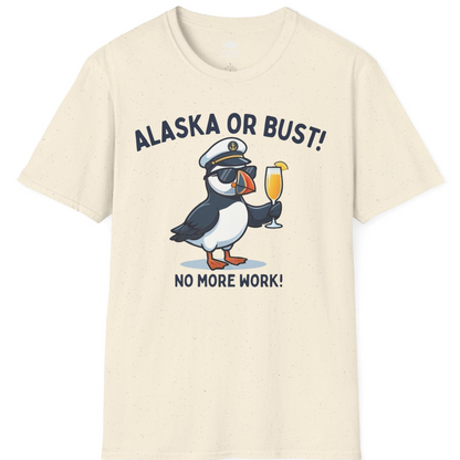 Funny Puffin Captain Alaska Cruise Shirt T-Shirt – Natural – Alaska Cruise Shirts