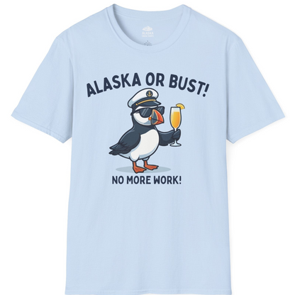Funny Puffin Captain Alaska Cruise Shirt T-Shirt – Light Blue – Alaska Cruise Shirts