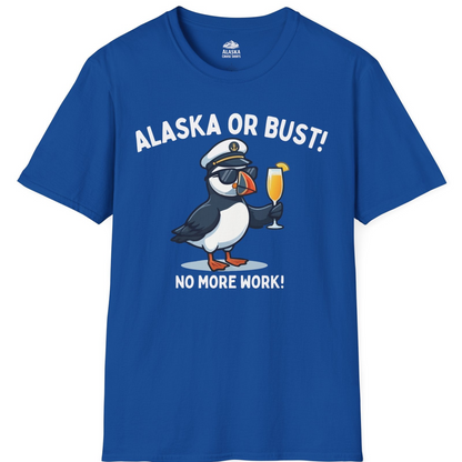 Funny Puffin Captain Alaska Cruise Shirt T-Shirt – Royal – Alaska Cruise Shirts