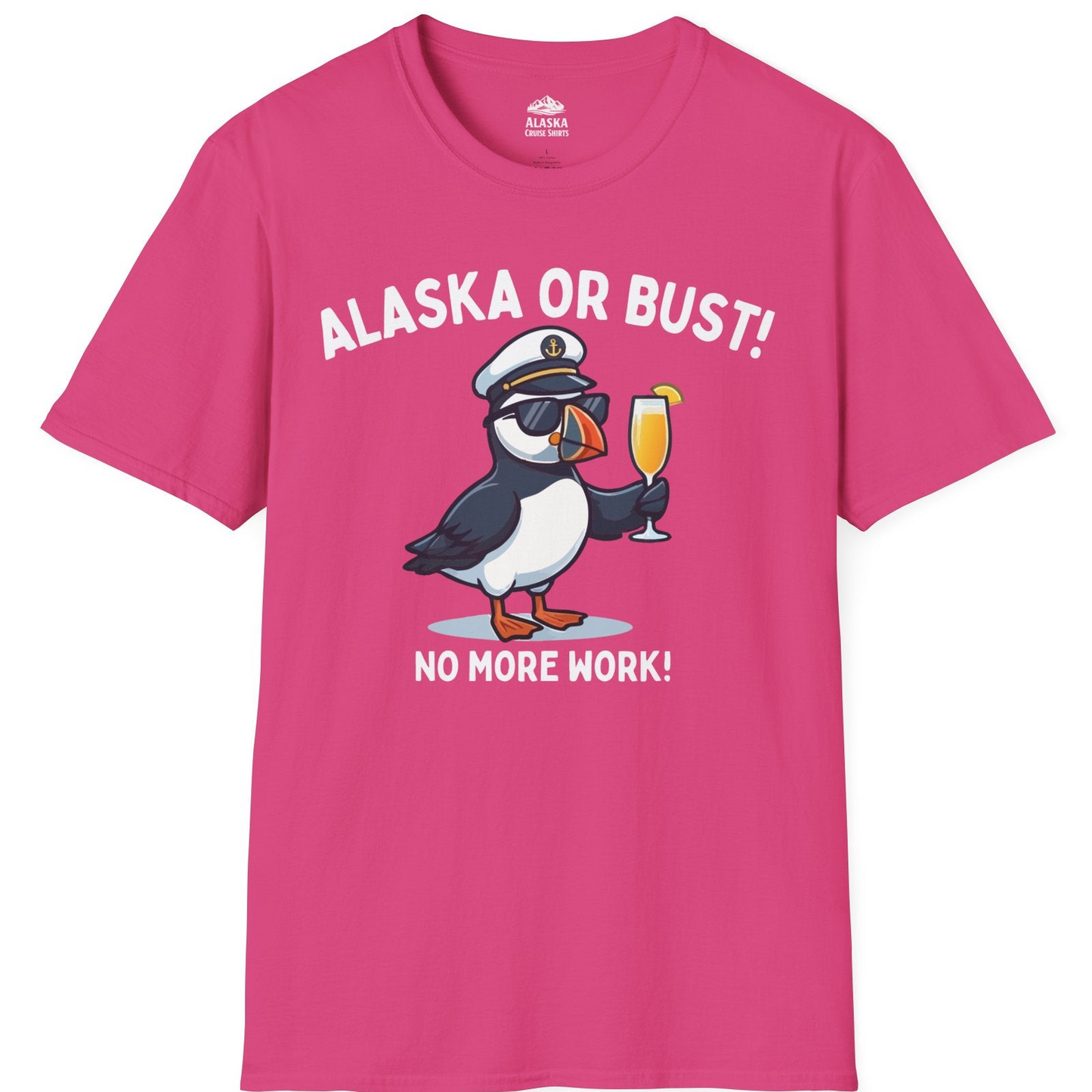Funny Puffin Captain Alaska Cruise Shirt T-Shirt – Heliconia – Alaska Cruise Shirts