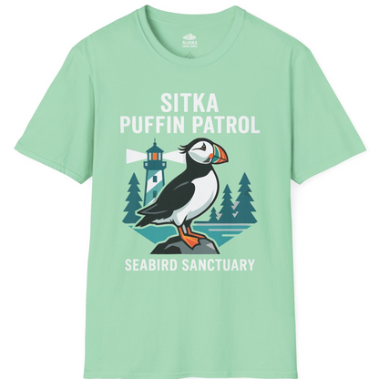 Sitka Puffin Bird Sanctuary Shirt T-Shirt – Mint Green – Alaska Cruise Shirts
