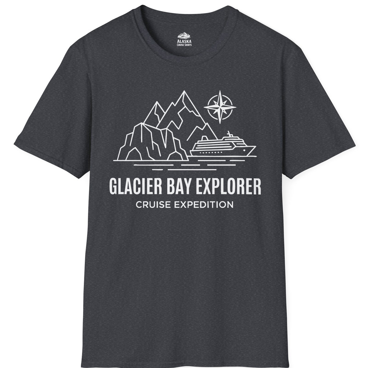 Glacier Bay Alaska Cruise Shirt T-Shirt – Dark Heather Grey – Alaska Cruise Shirts
