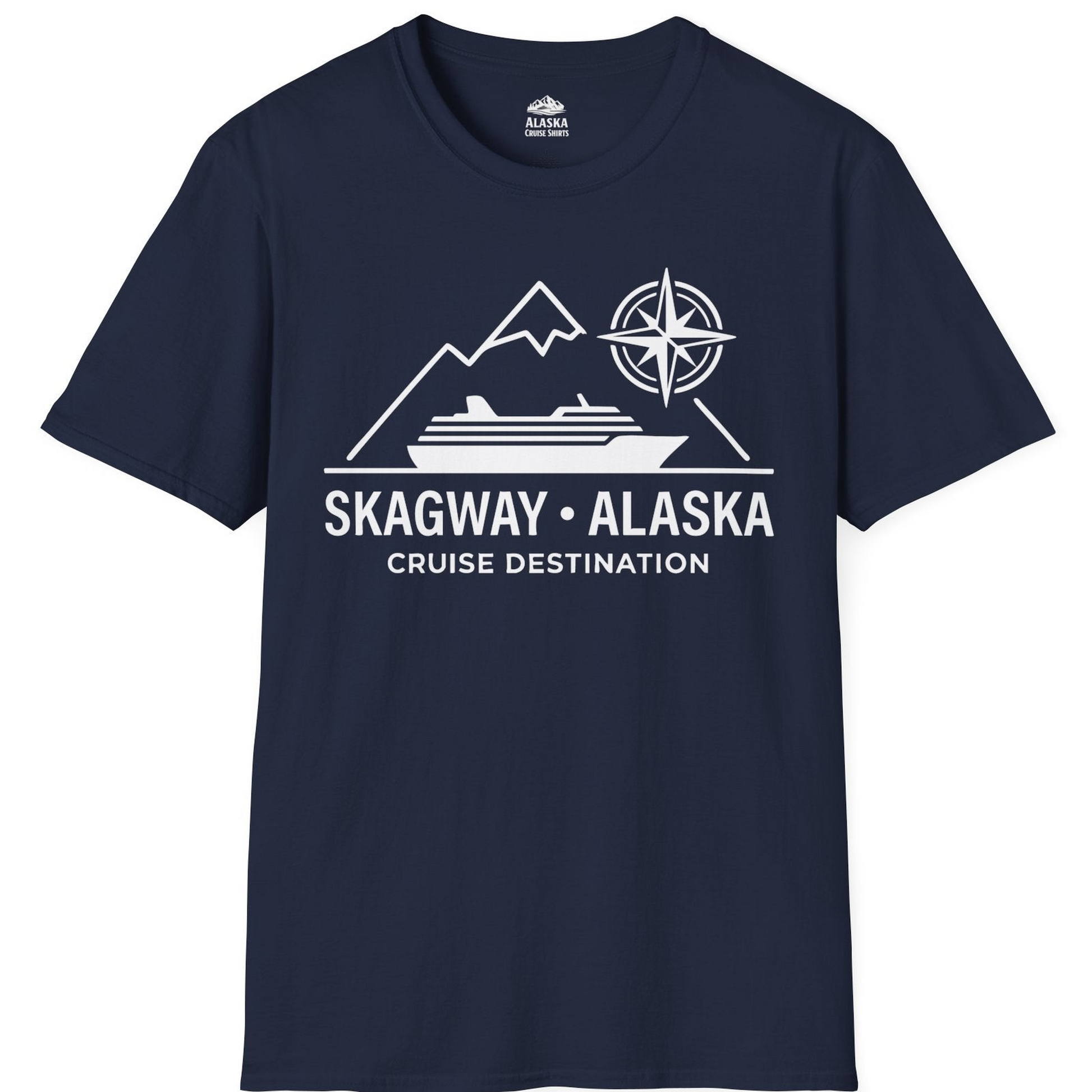 Skagway Alaska Cruise Shirt T-Shirt – Navy – Alaska Cruise Shirts