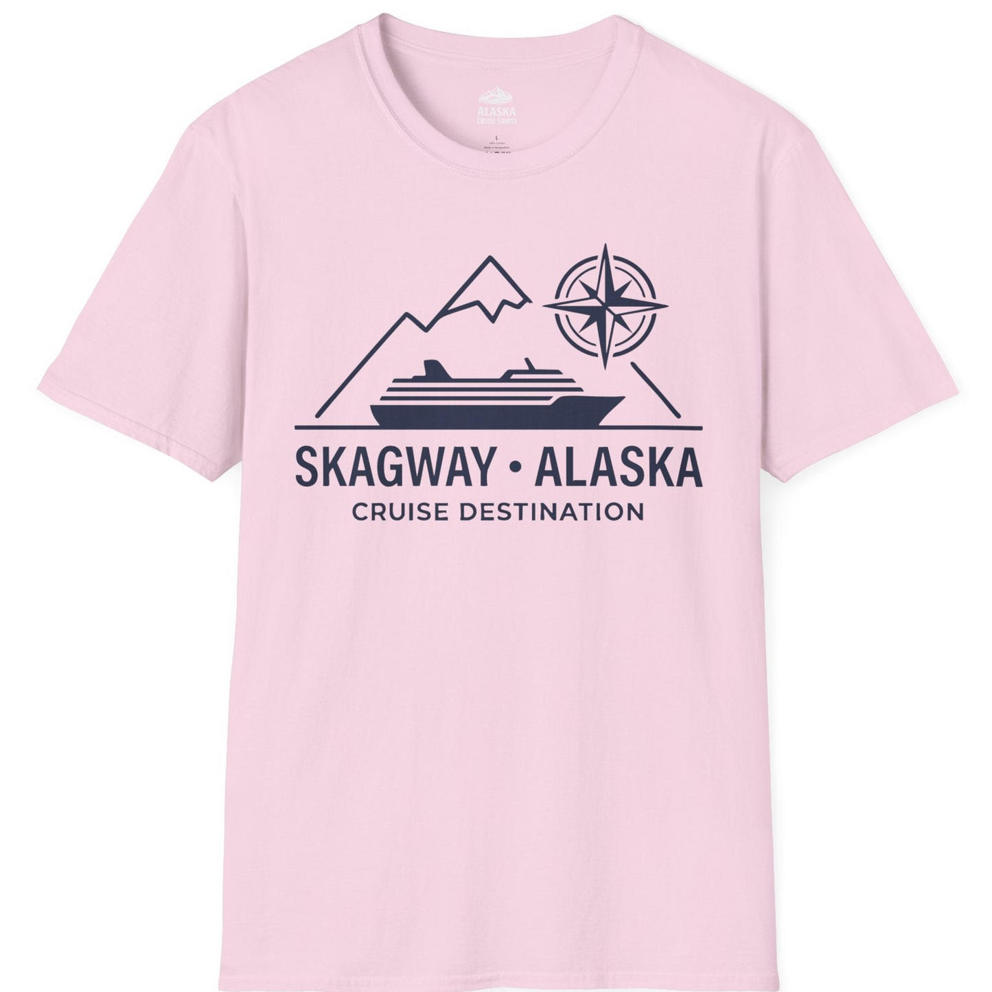 Skagway Alaska Cruise Shirt T-Shirt – Light Pink – Alaska Cruise Shirts