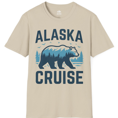 Alaska Cruise Shirt Bear Silhouette Forest Wildlife Nature Tee — T-Shirt T-Shirt – Sand – Alaska Cruise Shirts