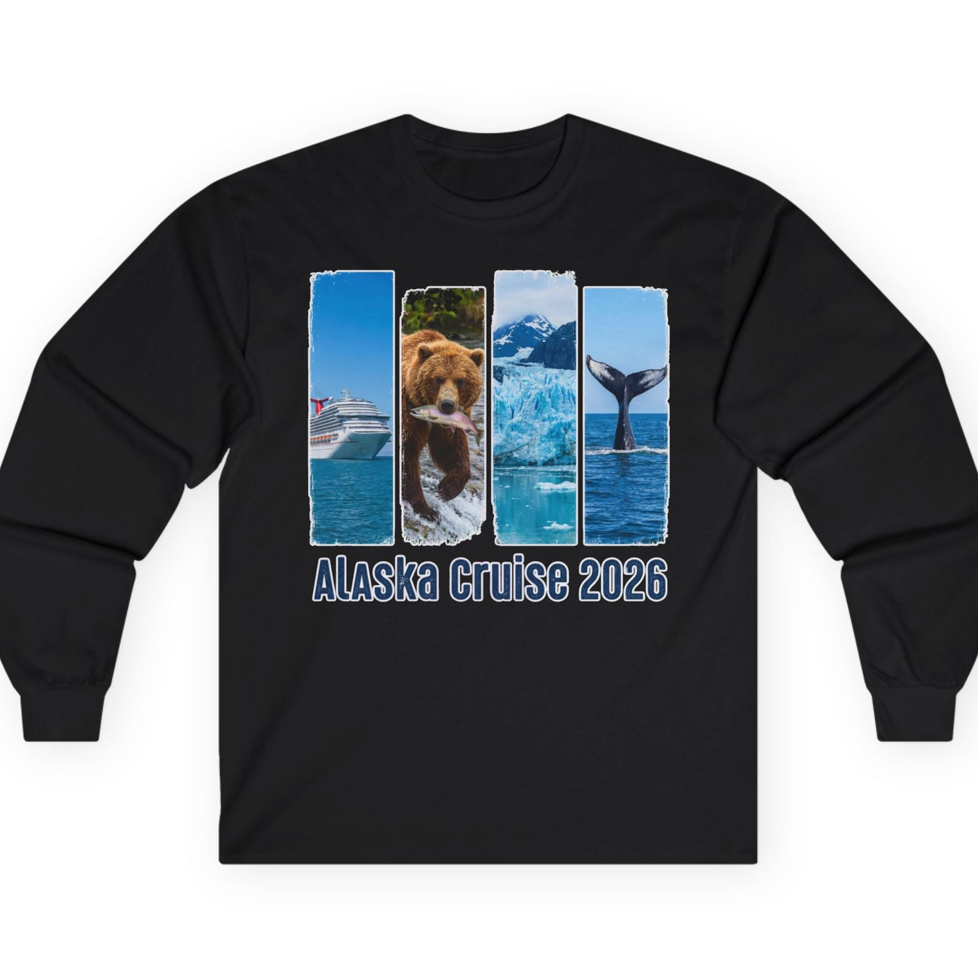Alaska Cruise 2026 Wildlife Nature Adventure Vacation Shirt — Long Sleeve T-Shirt – Black – Alaska Cruise Shirts