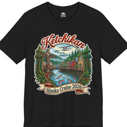 Ketchikan Alaska Cruise 2026 Vintage Souvenir Vacation Shirt — Premium Tee T-Shirt – Black – Alaska Cruise Shirts
