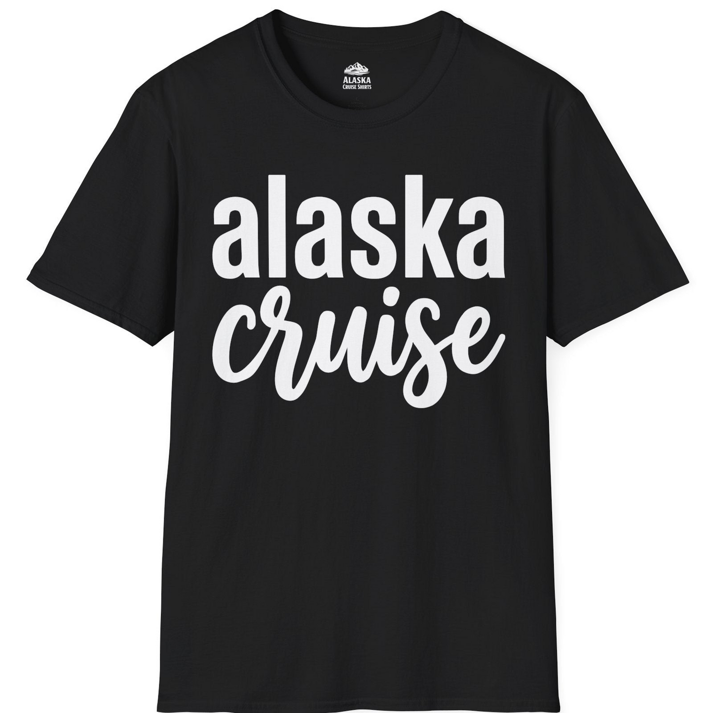 Bold Alaska Cruise Typography Shirt for Vacation Memories — T-Shirt T-Shirt – Black – Alaska Cruise Shirts