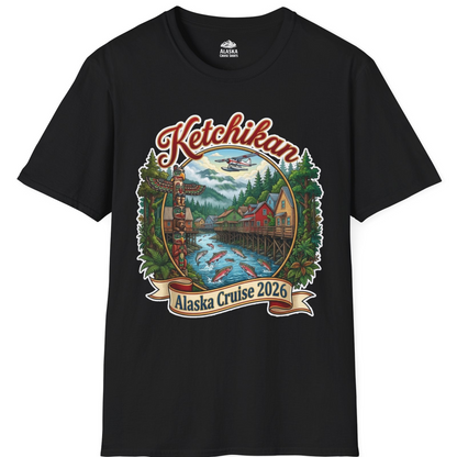 Ketchikan Alaska Cruise 2026 Vintage Souvenir Vacation Shirt — T-Shirt T-Shirt – Black – Alaska Cruise Shirts