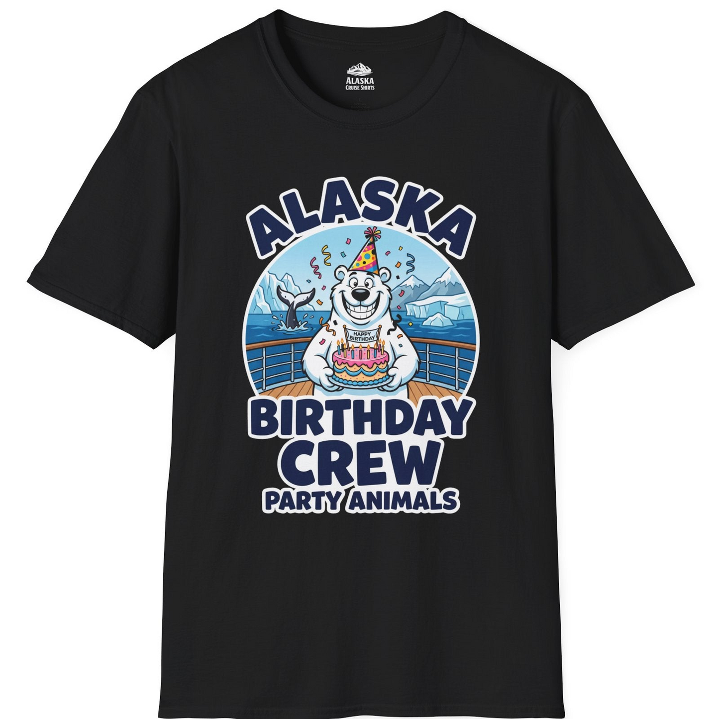 Alaska Birthday Crew Party Animals Polar Bear Cruise Shirt — T-Shirt T-Shirt – Black – Alaska Cruise Shirts