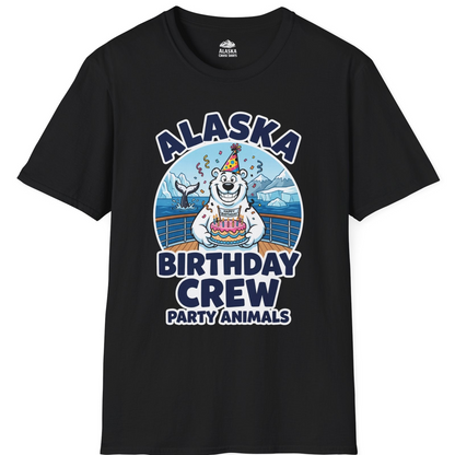 Alaska Birthday Crew Party Animals Polar Bear Cruise Shirt — T-Shirt T-Shirt – Black – Alaska Cruise Shirts