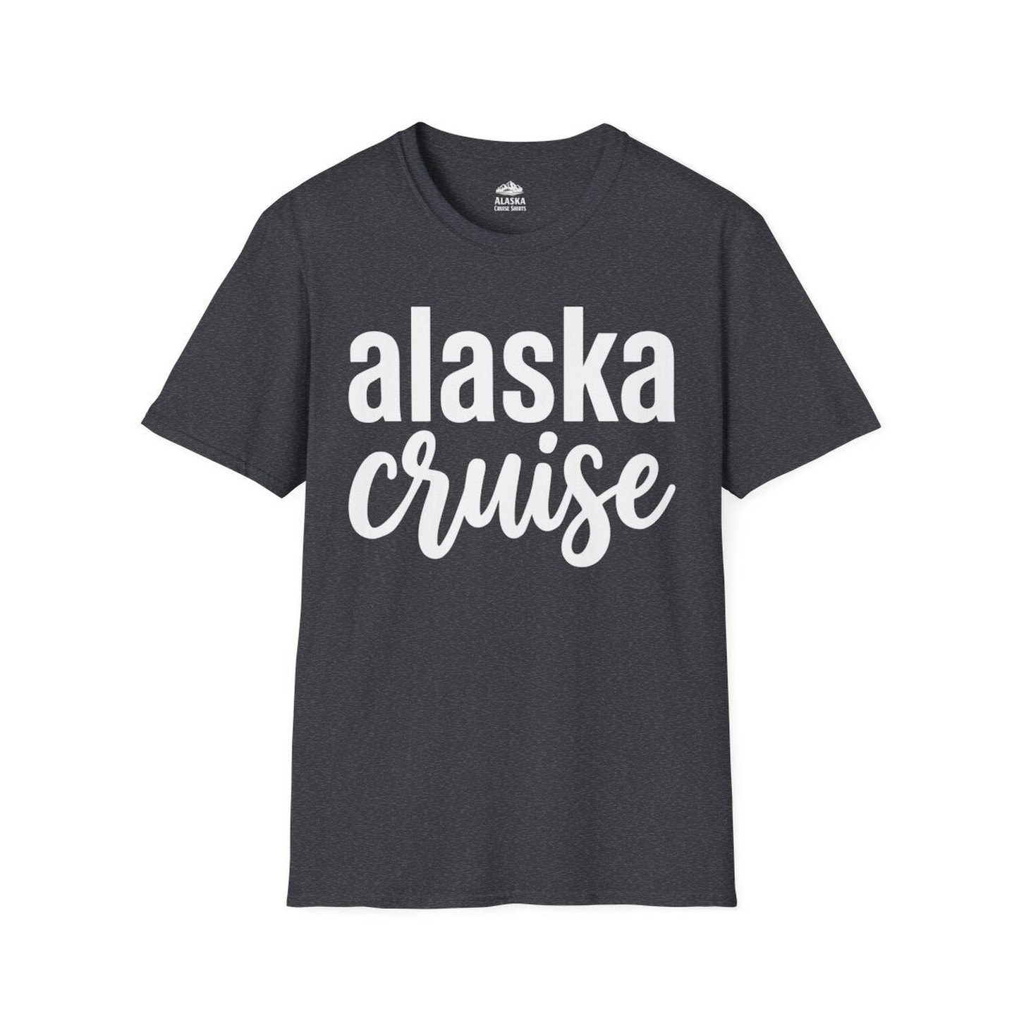Bold Alaska Cruise Typography Shirt for Vacation Memories — T-Shirt T-Shirt – Dark Heather Grey – Alaska Cruise Shirts