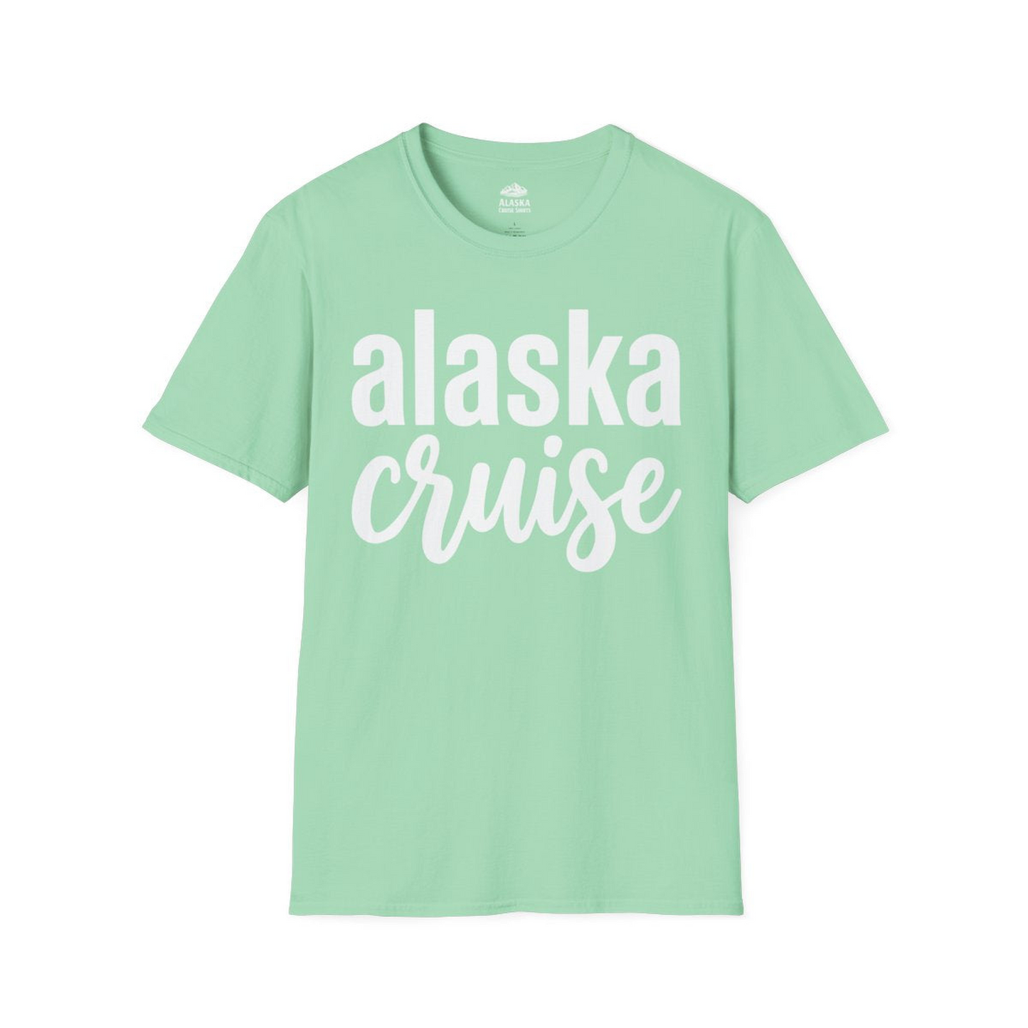 Bold Alaska Cruise Typography Shirt for Vacation Memories — T-Shirt T-Shirt – Mint Green – Alaska Cruise Shirts