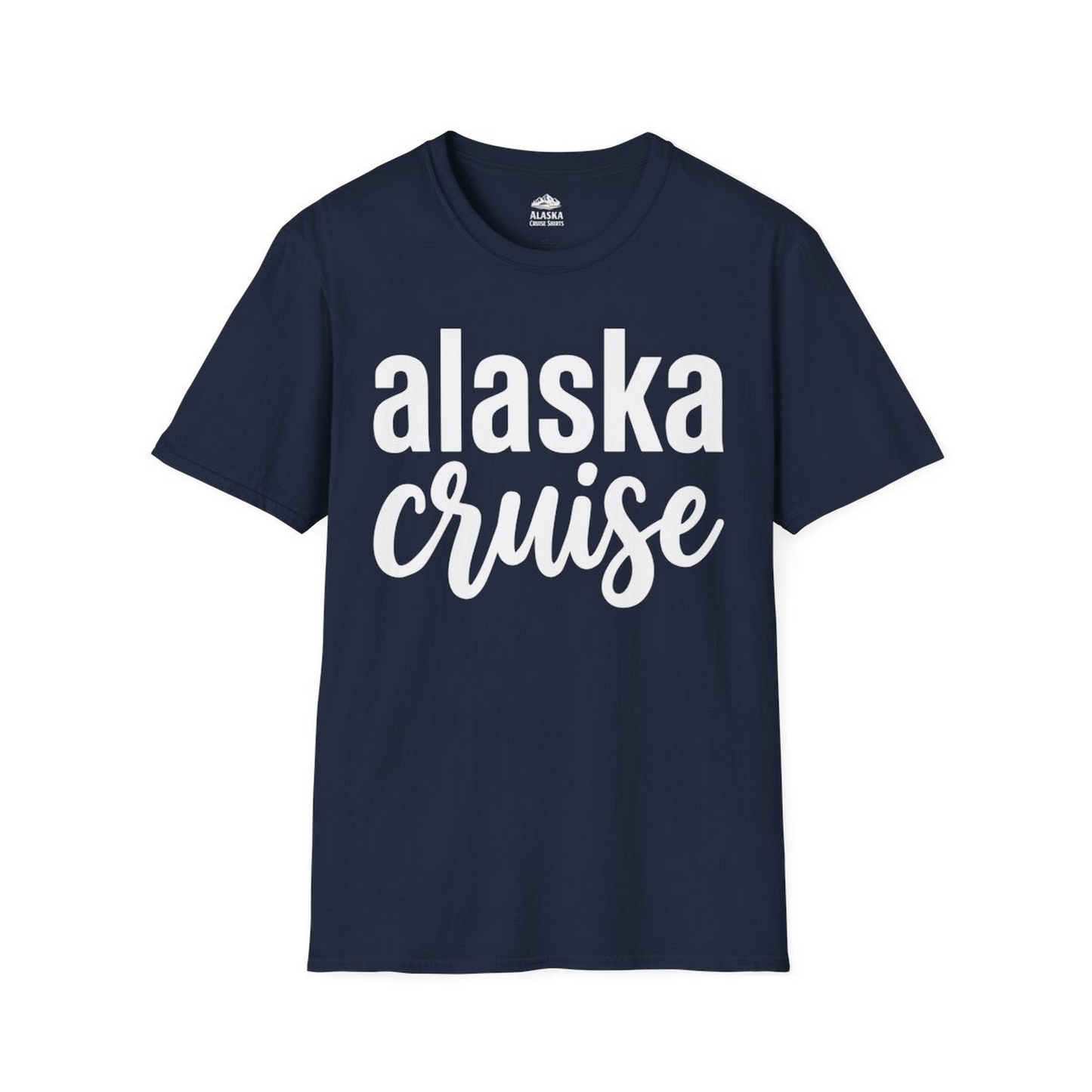 Bold Alaska Cruise Typography Shirt for Vacation Memories — T-Shirt T-Shirt – Navy – Alaska Cruise Shirts