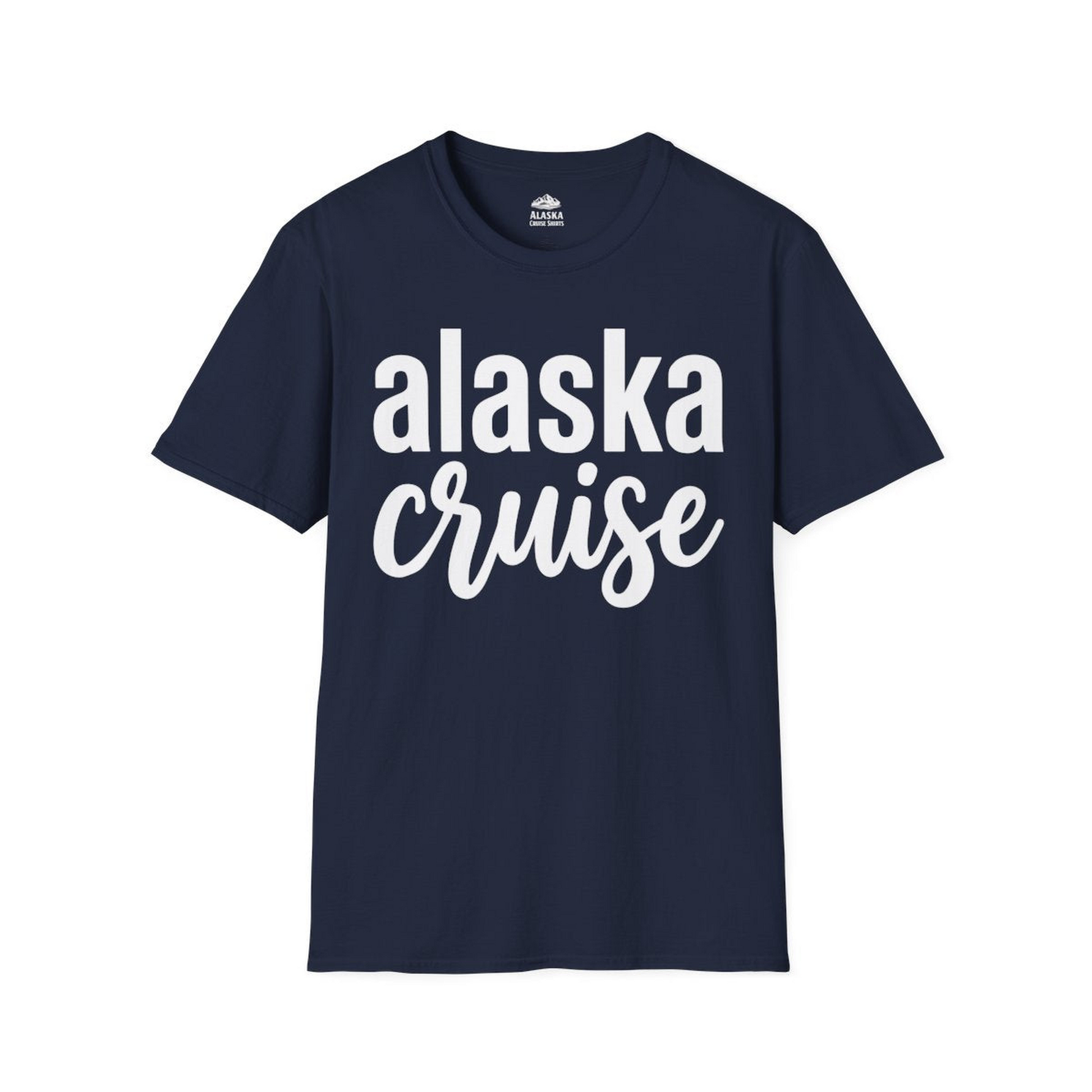 Bold Alaska Cruise Typography Shirt for Vacation Memories — T-Shirt T-Shirt – Navy – Alaska Cruise Shirts