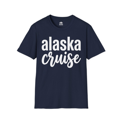 Bold Alaska Cruise Typography Shirt for Vacation Memories — T-Shirt T-Shirt – Navy – Alaska Cruise Shirts