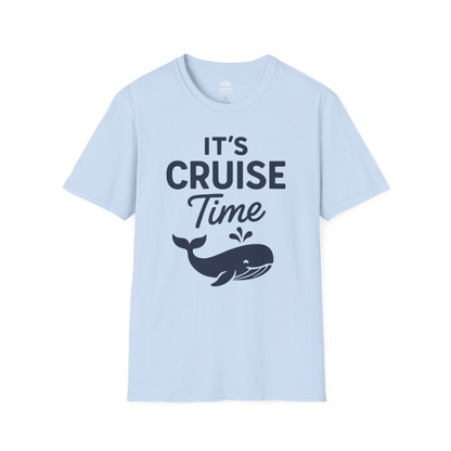 It's Cruise Time Whale Graphic Vacation Cruise Shirt — T-Shirt T-Shirt – Light Blue – Alaska Cruise Shirts