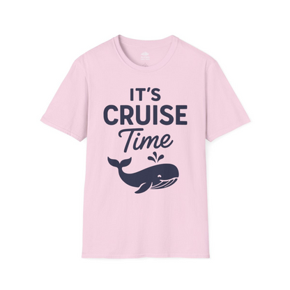 It's Cruise Time Whale Graphic Vacation Cruise Shirt — T-Shirt T-Shirt – Light Pink – Alaska Cruise Shirts