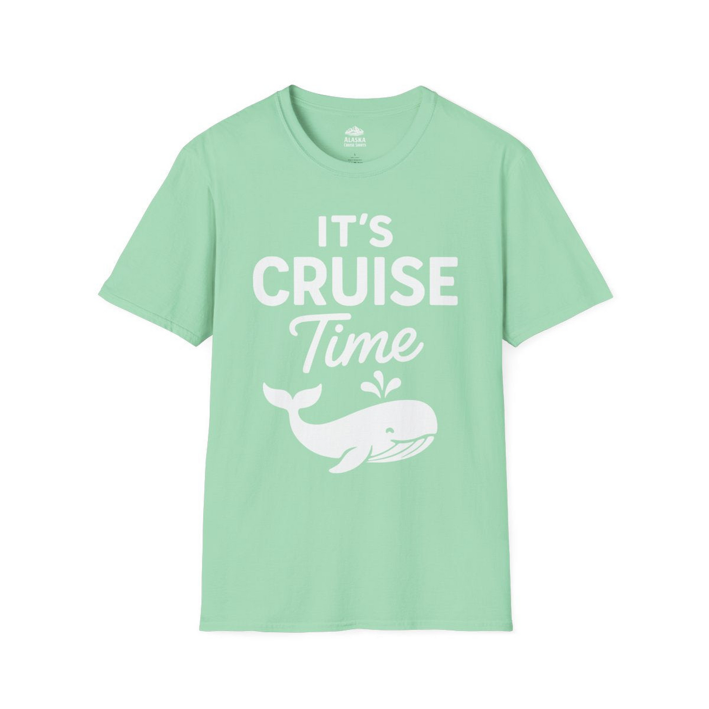 It's Cruise Time Whale Graphic Vacation Cruise Shirt — T-Shirt T-Shirt – Mint Green – Alaska Cruise Shirts