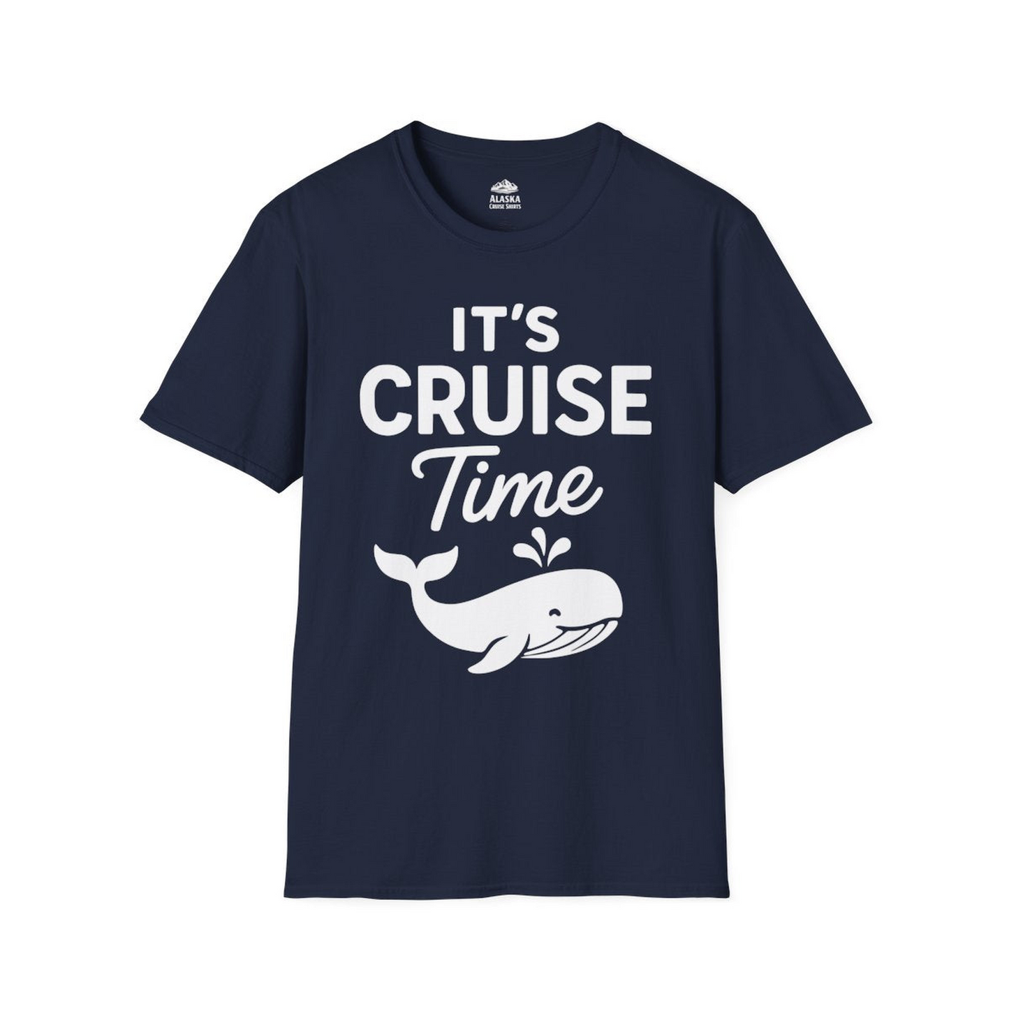 It's Cruise Time Whale Graphic Vacation Cruise Shirt — T-Shirt T-Shirt – Navy – Alaska Cruise Shirts
