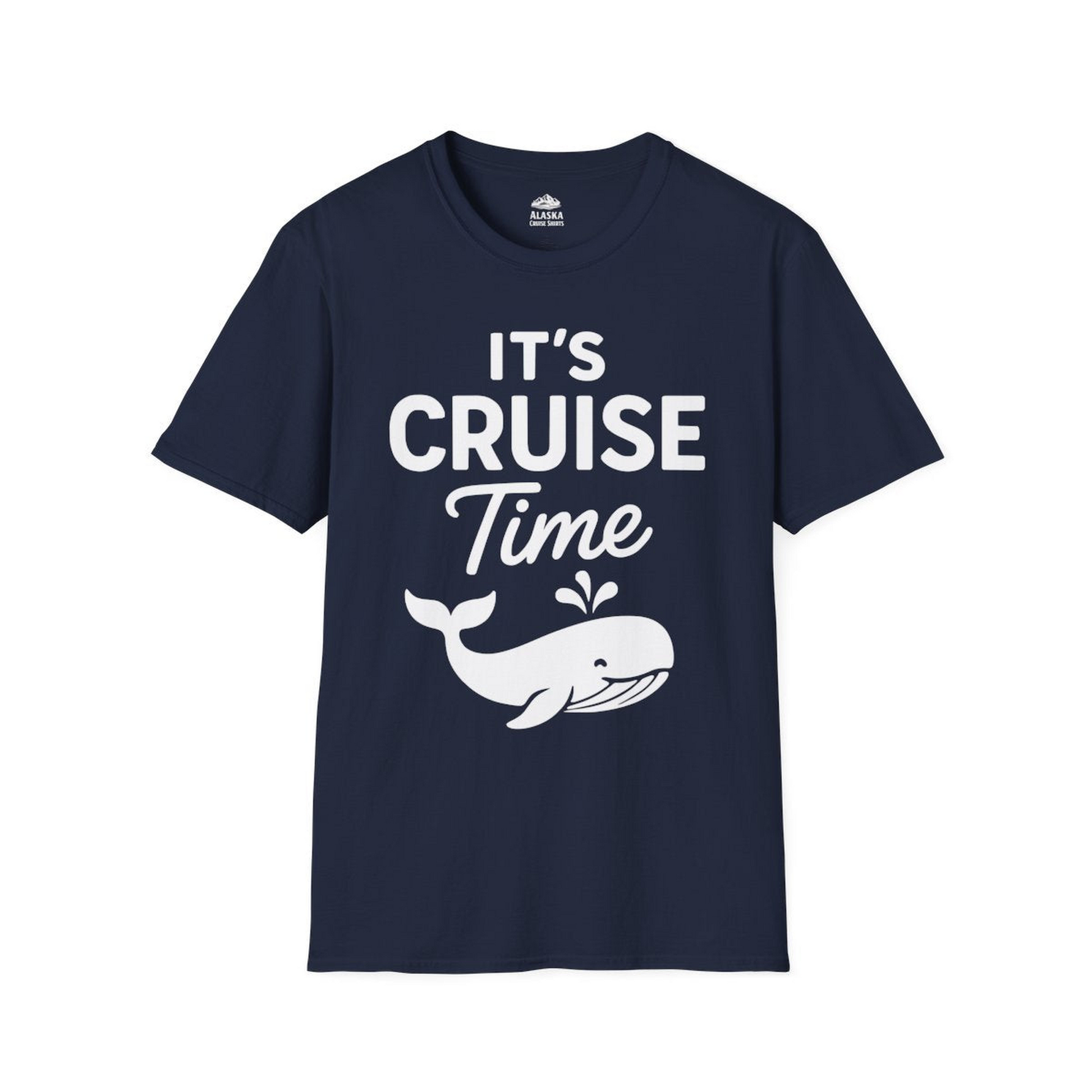 It's Cruise Time Whale Graphic Vacation Cruise Shirt — T-Shirt T-Shirt – Navy – Alaska Cruise Shirts