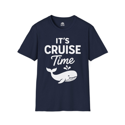 It's Cruise Time Whale Graphic Vacation Cruise Shirt — T-Shirt T-Shirt – Navy – Alaska Cruise Shirts