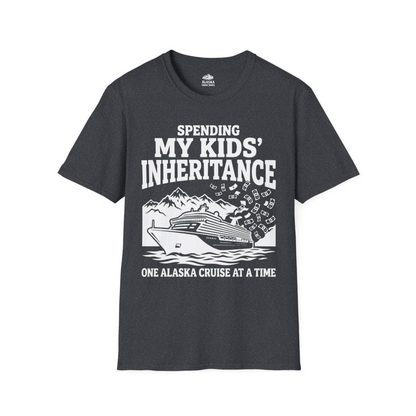 Spending My Kids Inheritance Funny Alaska Cruise Shirt — T-Shirt T-Shirt – Dark Heather Grey – Alaska Cruise Shirts