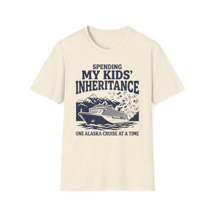 Spending My Kids Inheritance Funny Alaska Cruise Shirt — T-Shirt T-Shirt – Natural – Alaska Cruise Shirts