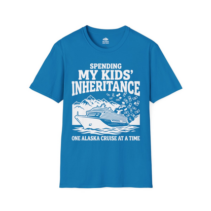 Spending My Kids Inheritance Funny Alaska Cruise Shirt — T-Shirt T-Shirt – Sapphire – Alaska Cruise Shirts