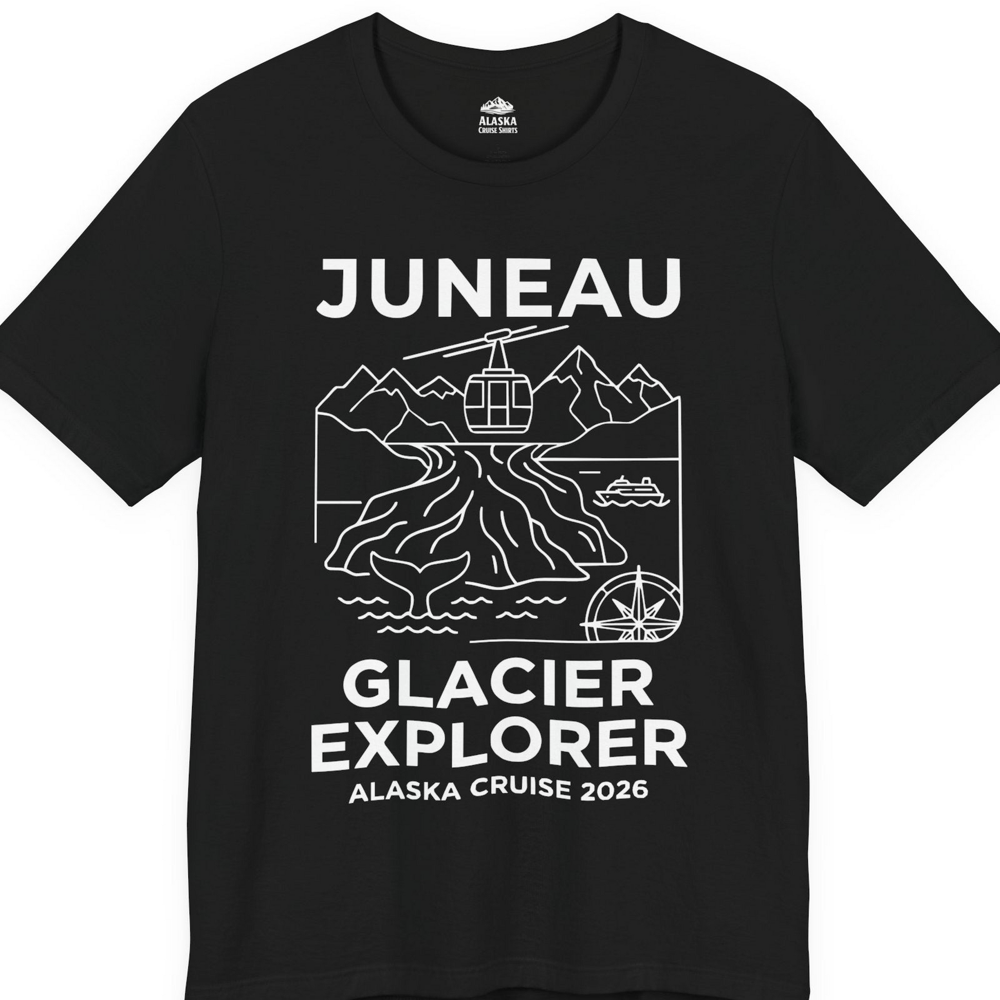 Juneau Glacier Explorer Alaska Cruise 2026 Adventure Shirt — Premium Tee T-Shirt – Black – Alaska Cruise Shirts