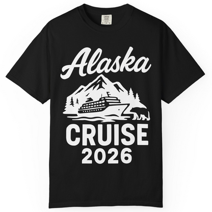 Alaska Cruise 2026 Nature Adventure Souvenir T-Shirt — Comfort T-Shirt – Black – Alaska Cruise Shirts