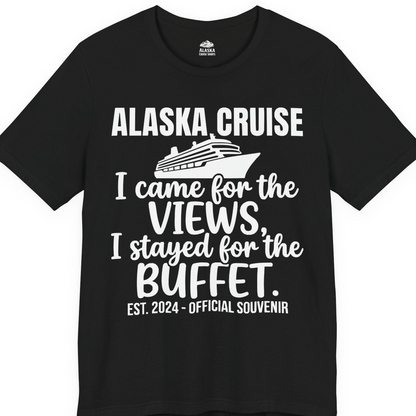 Alaska Cruise Views and Buffet Funny Official Souvenir Shirt — Premium Tee T-Shirt – Black – Alaska Cruise Shirts