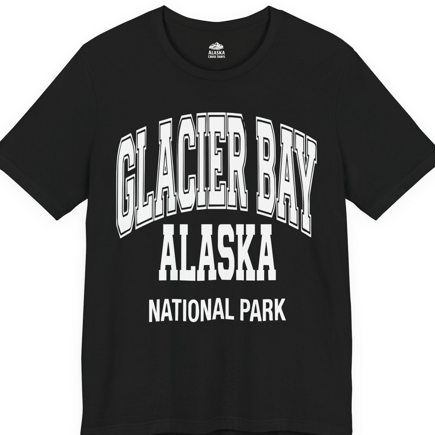 Glacier Bay Alaska National Park Classic Souvenir T-Shirt — Premium Tee T-Shirt – Black – Alaska Cruise Shirts