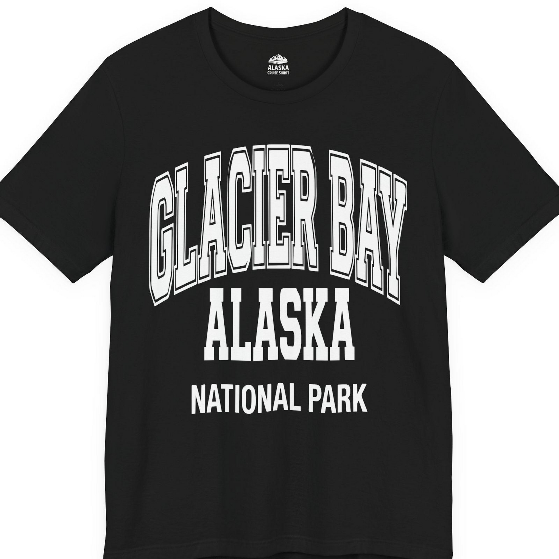 Glacier Bay Alaska National Park Classic Souvenir T-Shirt — Premium Tee T-Shirt – Black – Alaska Cruise Shirts