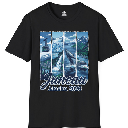 Juneau Alaska 2026 Cruise and Nature Souvenir Shirt — T-Shirt T-Shirt – Black – Alaska Cruise Shirts