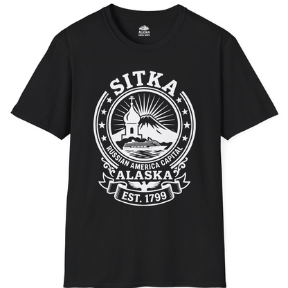 Sitka Alaska Russian America Heritage Cruise T-Shirt Est 1799 — T-Shirt T-Shirt – Black – Alaska Cruise Shirts