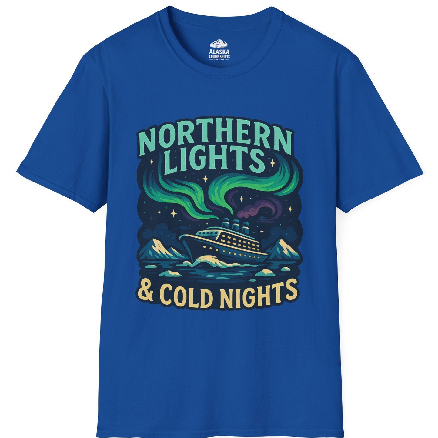 Northern Lights Alaska Cruise Ship Night Adventure Travel Shirt T-Shirt – Royal – Alaska Cruise Shirts