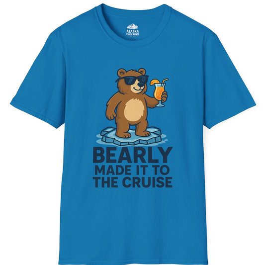 Bear Cruise Shirt - Funny Cartoon Bear With Sunglasses on Vacation T-Shirt – Sapphire – Alaska Cruise Shirts