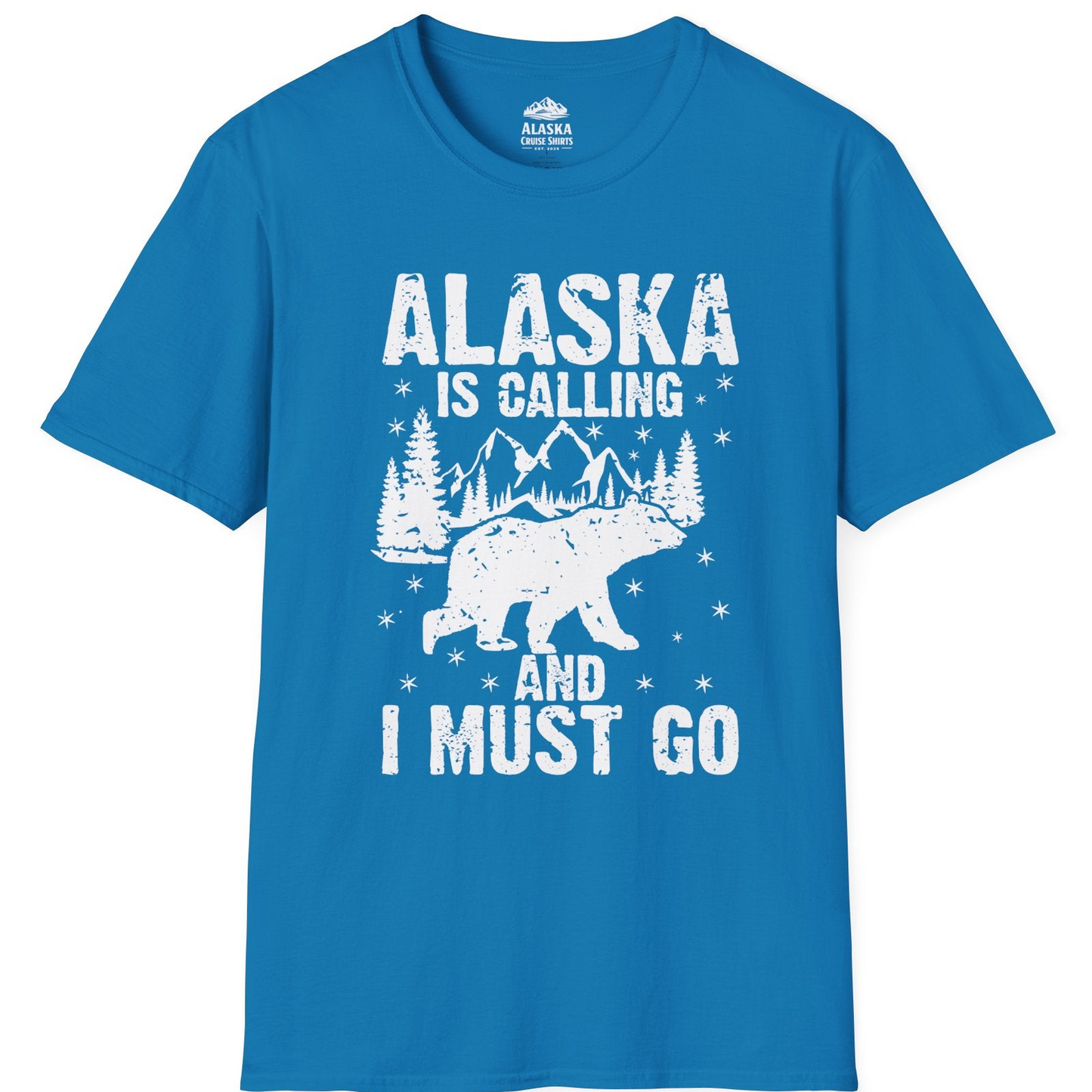 Alaska Is Calling Bear Mountain Wilderness Adventure Vintage Shirt T-Shirt – Sapphire – Alaska Cruise Shirts