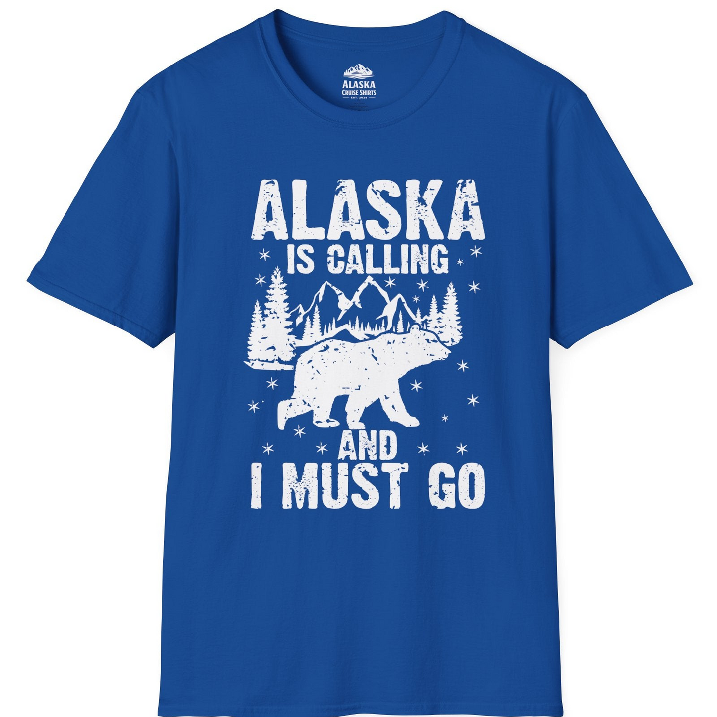 Alaska Is Calling Bear Mountain Wilderness Adventure Vintage Shirt T-Shirt – Royal – Alaska Cruise Shirts