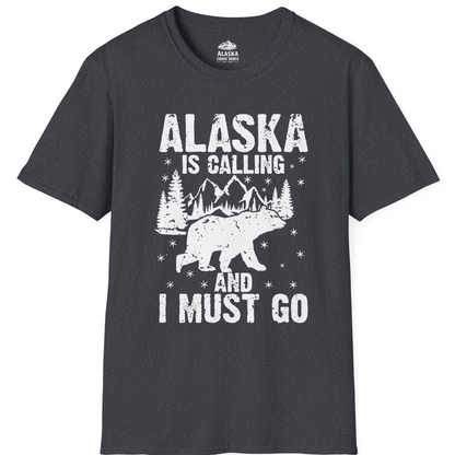 Alaska Is Calling Bear Mountain Wilderness Adventure Vintage Shirt T-Shirt – Dark Heather Grey – Alaska Cruise Shirts